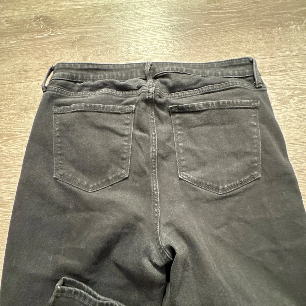 Old Navy Jeans Womens 14 Black Denim Wow Straight High Rise Stretch‎ 33x28 Adult